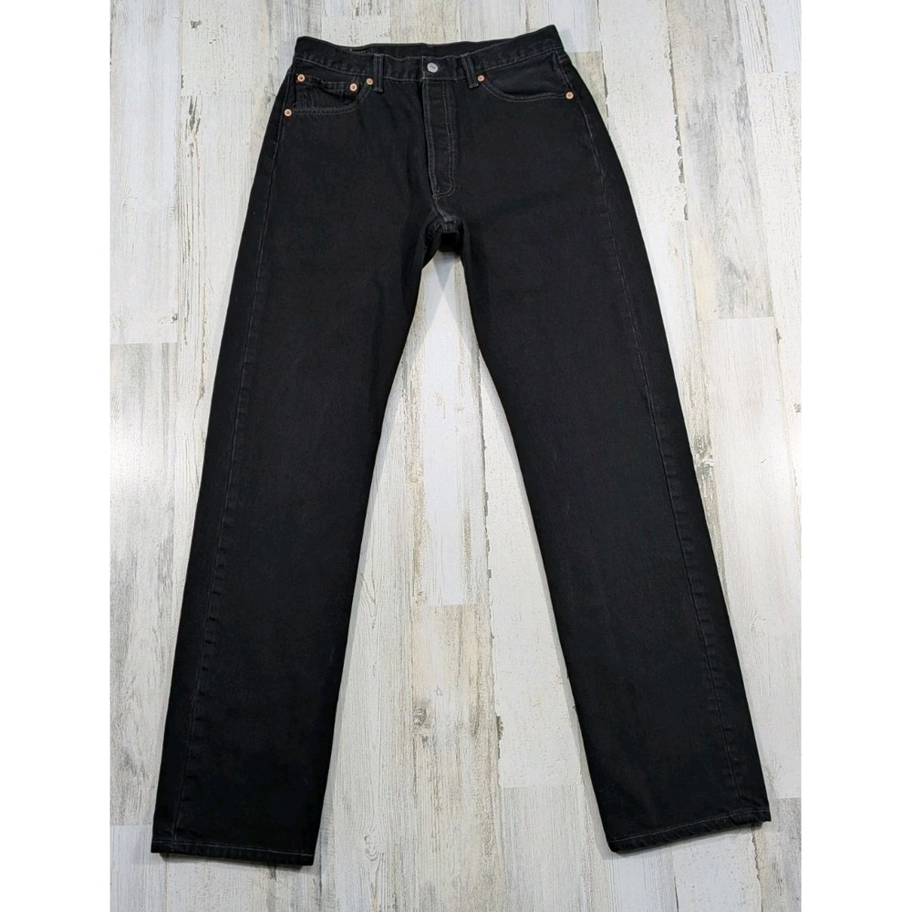 Vintage Levis Jeans Mens Fits 31x34 Black 501 0660 USA Made (Tag 34x36)